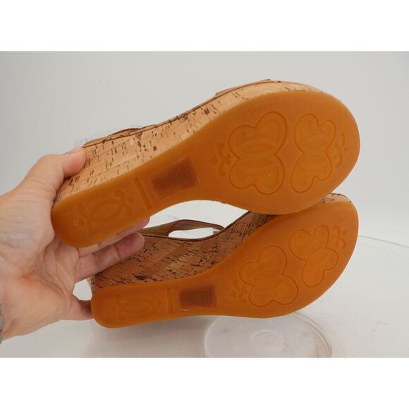Born Lenore Platform Wedge Sandals Womens Size 10 M Brown Leather Buckle Shoes - Picture 10 of 14